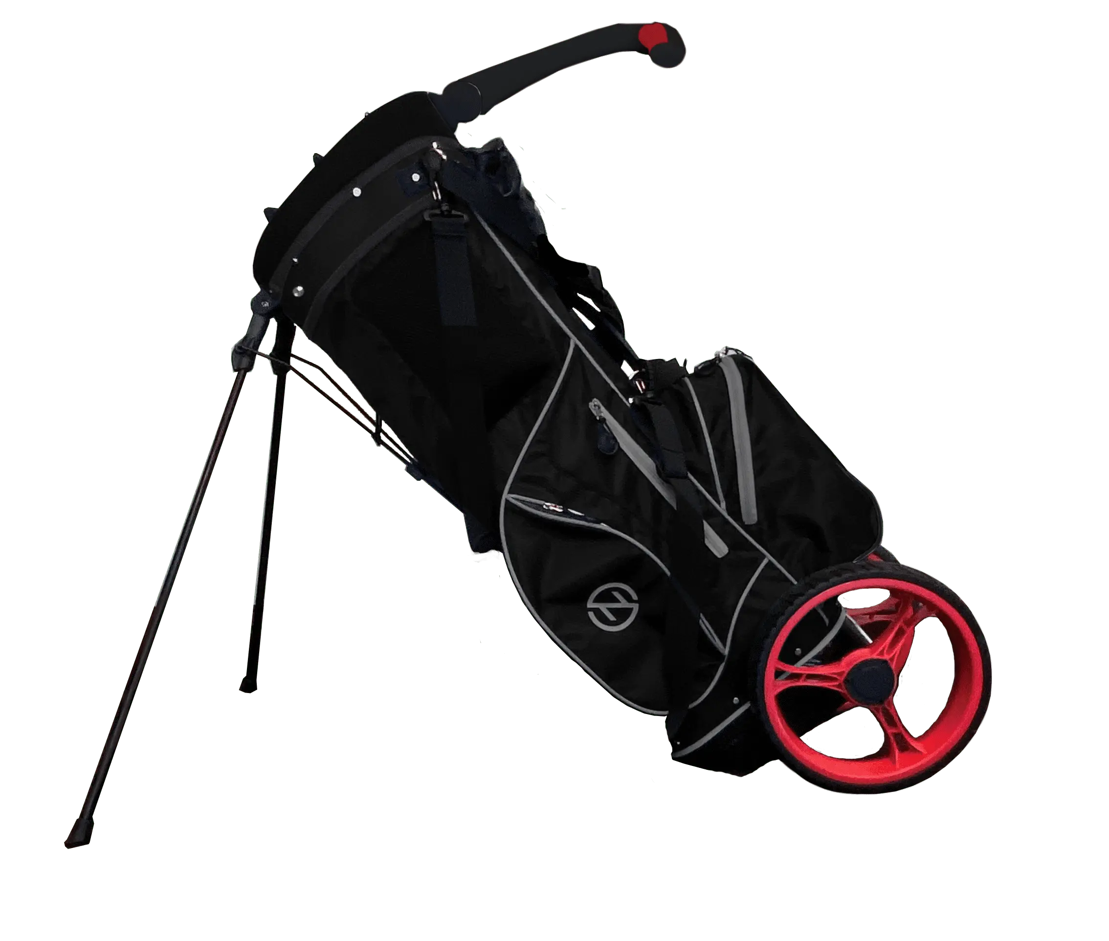 Zero Friction Wheel Pro Push Cart & Stand Bag, Black